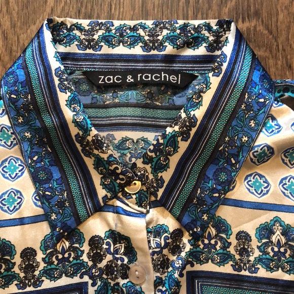 Zac & Rachel Satin Button Up Shirt. - Picture 4 of 16